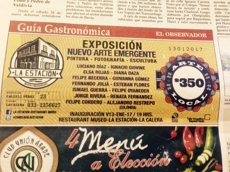 Publicidad sobre la exposición en un periódico